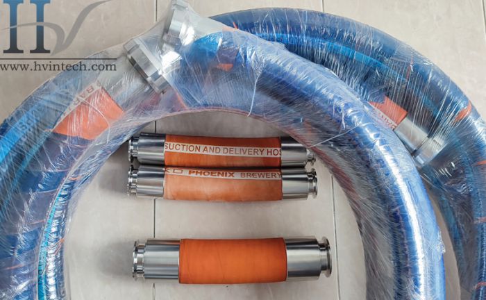 Ống flexible hose, chống rung, CIP, ống cao su dẫn thực phẩm Nexo Phoenix